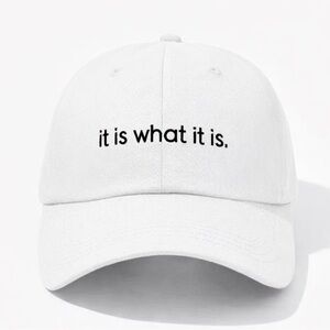 It Is What It Is Hat Black Dad Cap Minimal Quote Embroidered Adjustable Cap